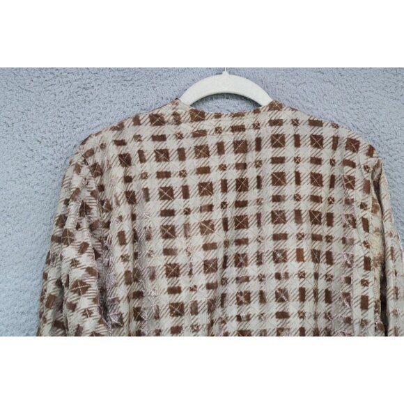 Harubella Handmade Velvet Burnout Quilted Cardigan-Lace-Silk Blend-Size M-BOHO - Picture 13 of 13